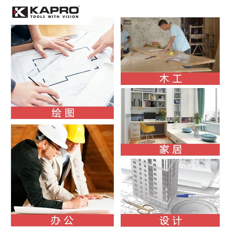 以色列KAPRO高精度90度不锈钢直角尺木工标注划线洞洞开普路宽座