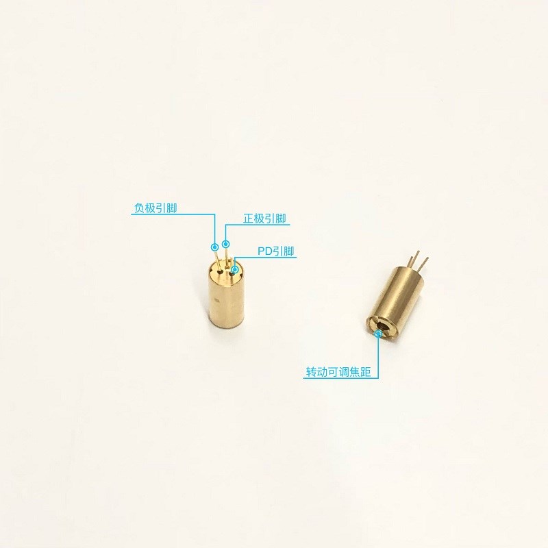 6.2mm激光模组工业级内调焦距三脚激光头 红光点状镭射管650nm5mw