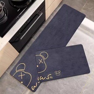 硅藻泥厨房地垫卡通防滑耐脏专用厨房脚垫门口吸水厨房地毯可裁剪