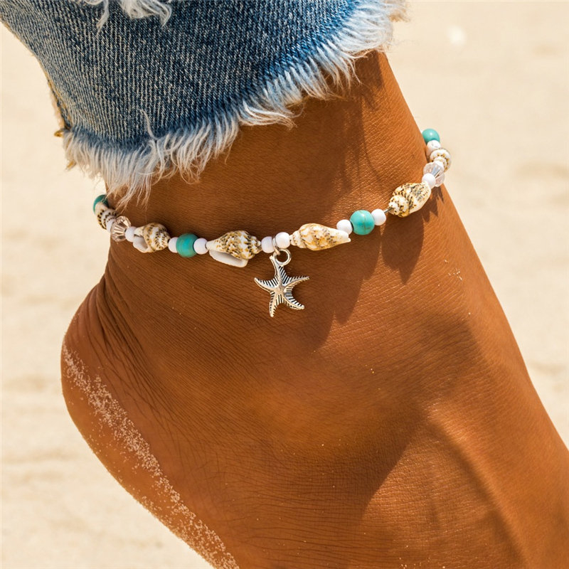 New Shell Beads Starfish Anklets for Women Beach Anklet Leg
