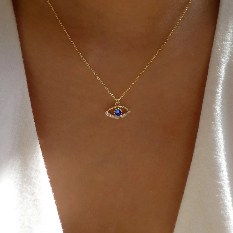 Charm Luck Turkey Blue Evil Eye Necklaces Gold Color Blue Rh