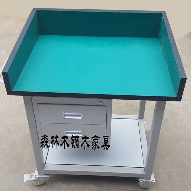 好货新防静电工作台带轮移动电脑摄影桌工具维修桌带抽屉围边检验图片