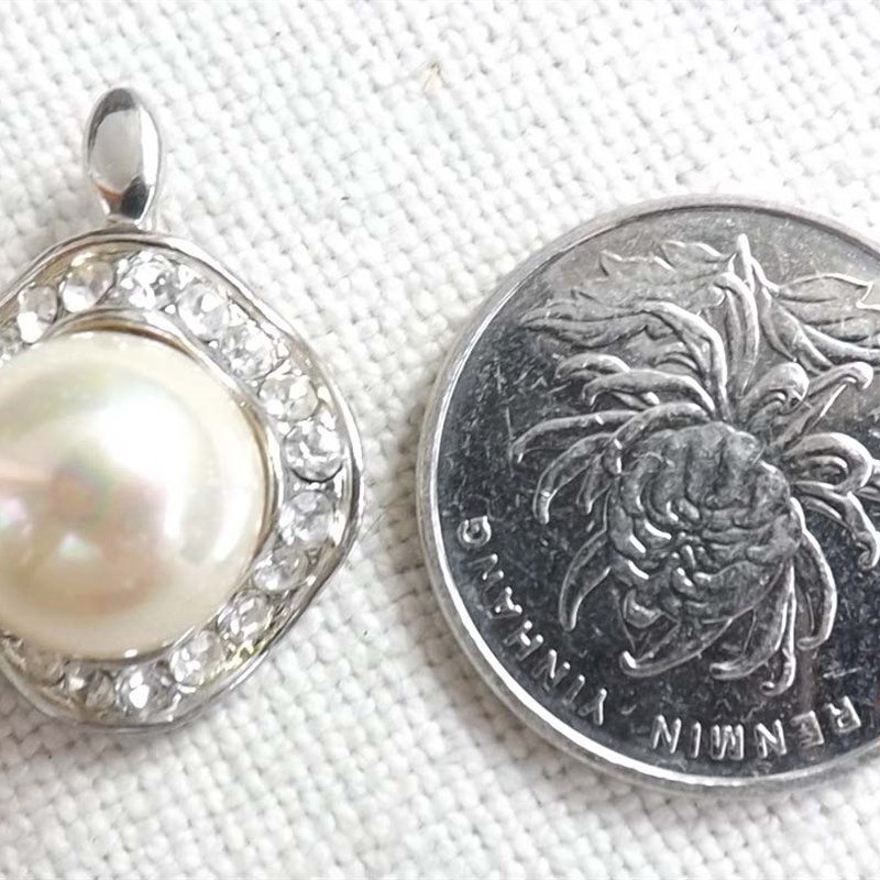 小懒猴 古董别致仿珍珠项坠吊坠 vintage 1820