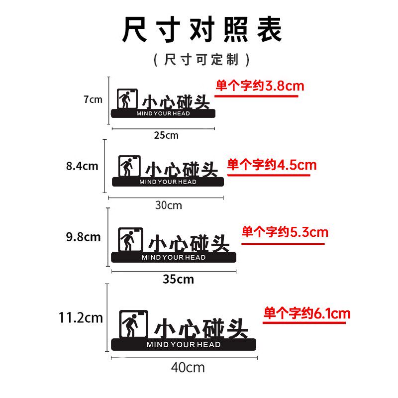 好货立体小心碰头提示牌小心撞头提示牌当心碰头标识小心台阶警示