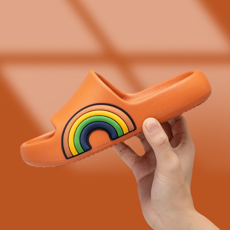 优调儿童彩虹拖鞋夏季亲子可爱宝宝男女童浴室防滑小孩室内居家用
