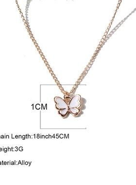 欧美时尚白色蝴蝶项链女 跨境个butterfly pendants  F19140