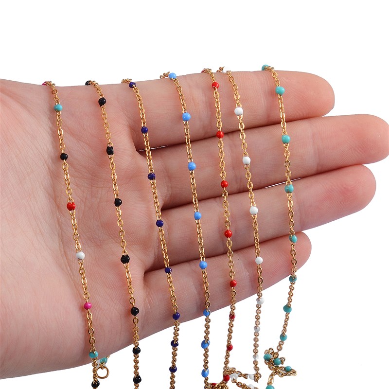 Hot-Selling Stainless Steel Chain Various Colors Bead Neckla