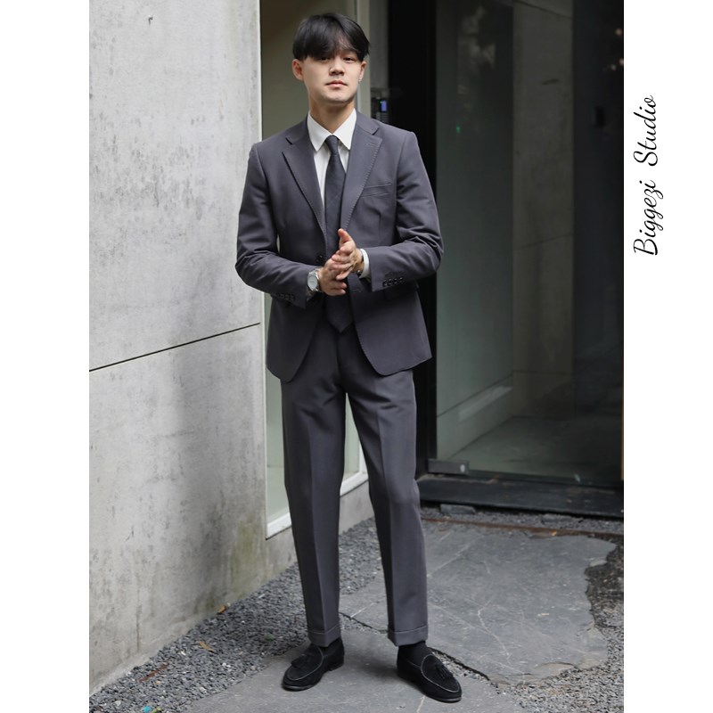 好货[多色]韩版时尚休闲轻商务西装两件套装英伦正装上班绅士修身