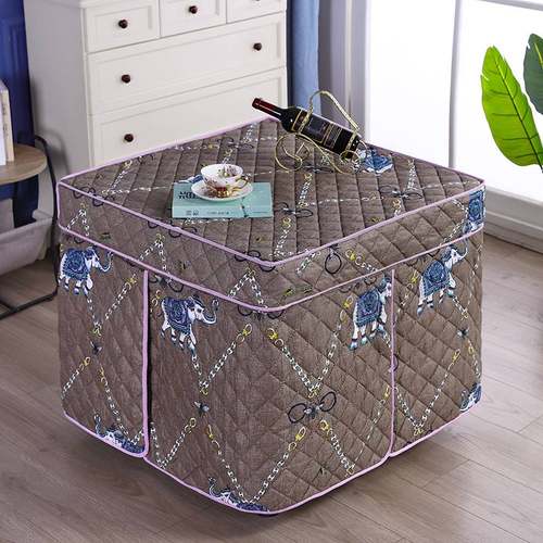 90x90cm烤火罩65x65取暖桌被子防尘罩全棉电暖炉卓盖烤炉桌套布罩