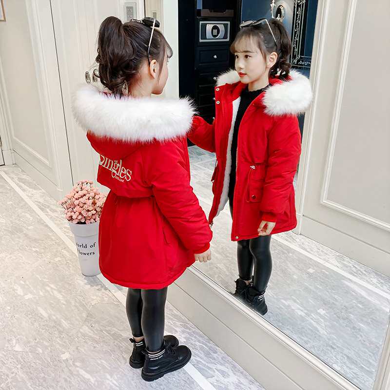 极速女童派克服棉衣2022年新款洋气冬季加绒外套大儿童装羽绒棉服