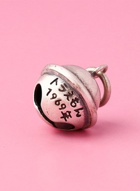 S925银哆啦A梦铃铛吊坠diy手工编绳手链脚链会响铃铛挂件饰品配件