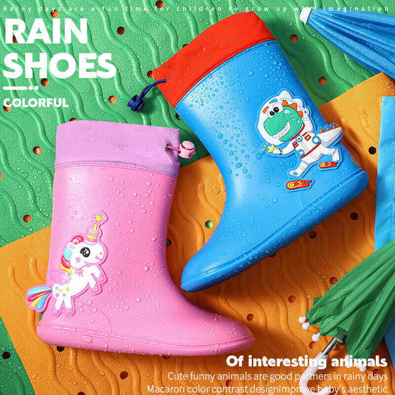 lemonkid儿童雨鞋男女童防滑鞋小童宝宝防水雨靴卡通束口星航小恐