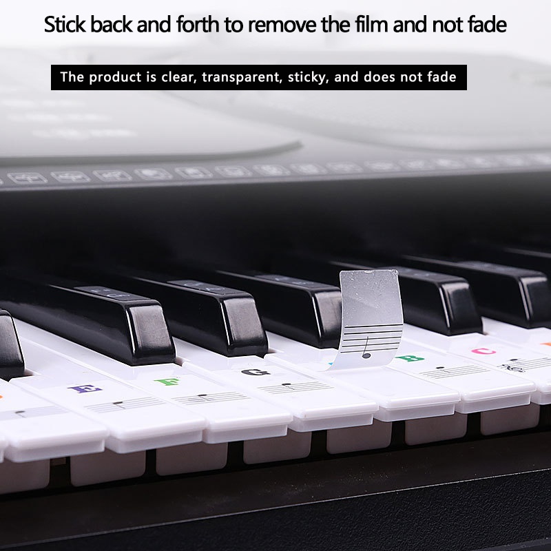 Transparent Piano Keyboard Sticker 54/61 Key Electronic Keyb