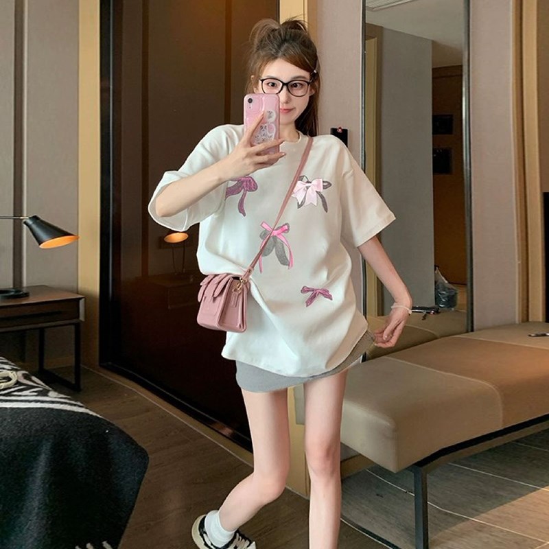 好货孕妇上衣夏装套装2025新款白色短袖t恤夏季薄款半身裙两件套