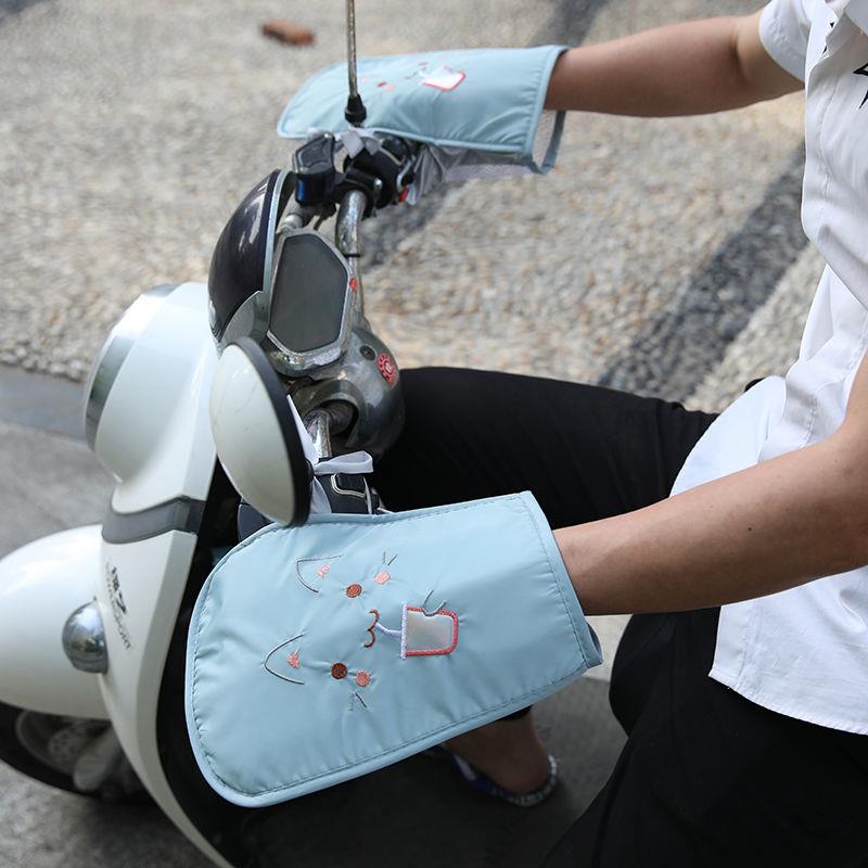 电动车手套夏季防晒防水电瓶摩托自行车加大把套护手可爱卡通四季