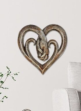 极速Heart Holding Hands Wall Decor Sculpture Heart Decor For