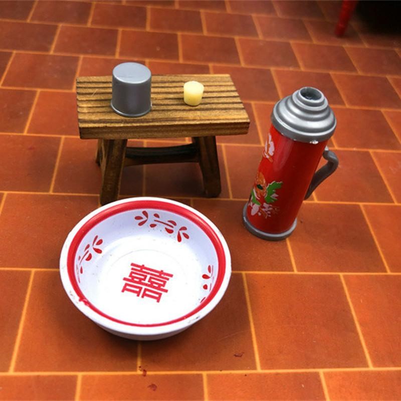 好货迷你结婚摆件复古脸盆架模型婚庆嫁娶场景结婚嫁妆梳妆首饰针