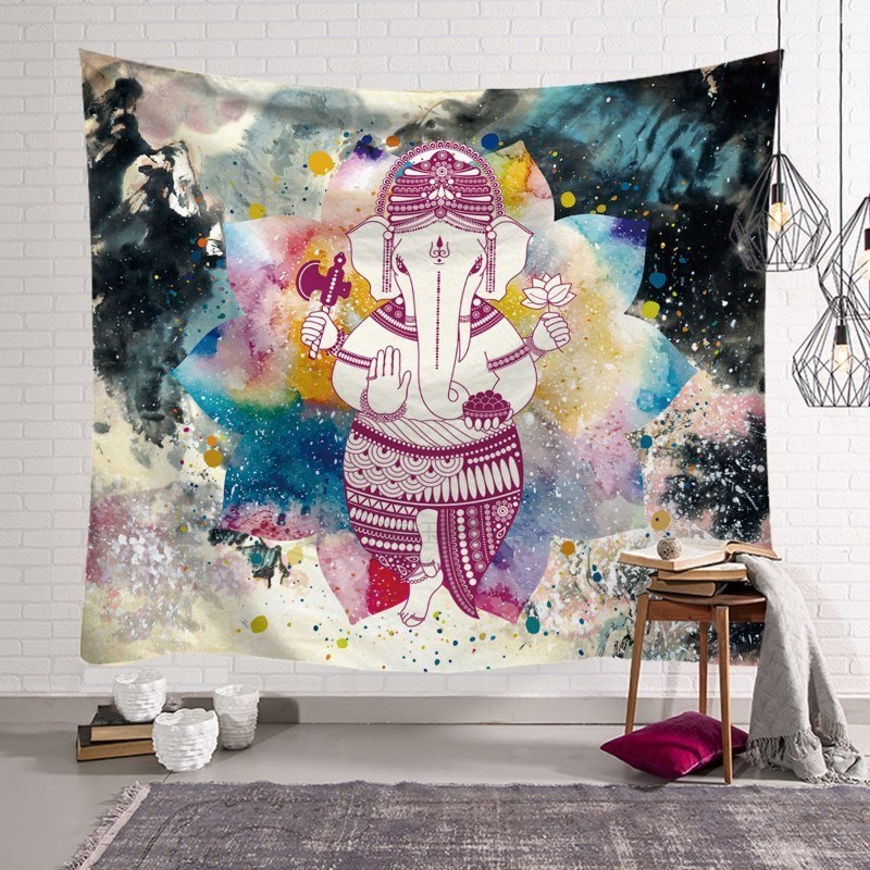 Wall Hanging tapestry Indian style Elephant Throw Yoga Mat f