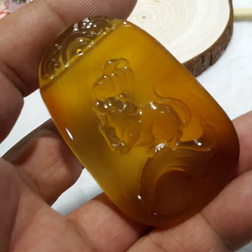 天然翡翠黄翡色玉俏色冰种玻璃种 十二生肖 五鼠运财 牌 挂件吊坠