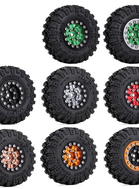 极速4Pcs 52*17mm Rubber Tires&Metal Beadlock Rims for 1/24 M