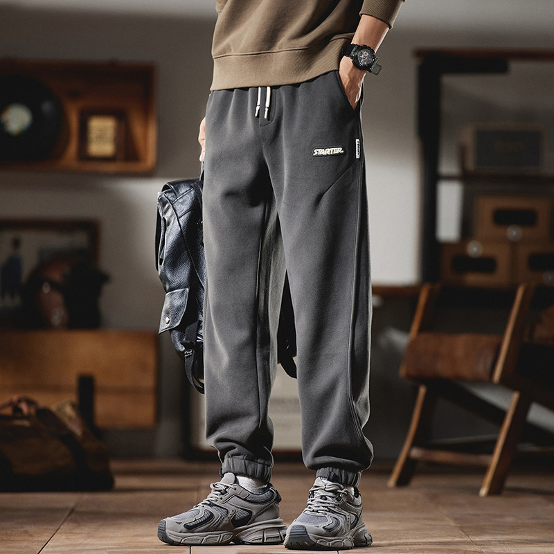 运动裤男宽松直筒春秋季休闲裤男装卫裤男士2024新款秋天长裤子