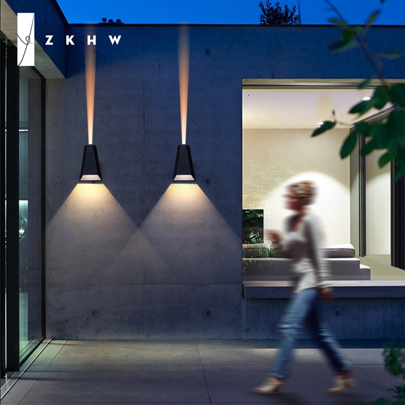 户外壁灯防水gled灯简约庭院阳台围墙灯双向发光花园别墅室外壁灯