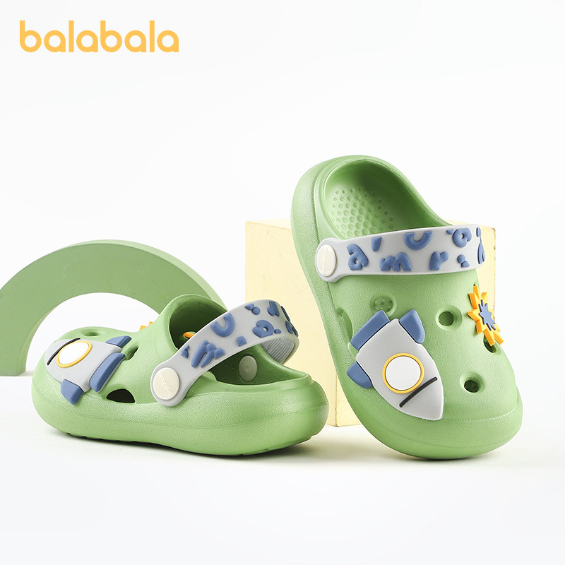 巴拉巴拉儿童拖鞋男童夏季宝宝洞洞鞋包头幼儿室内女童小孩凉拖鞋