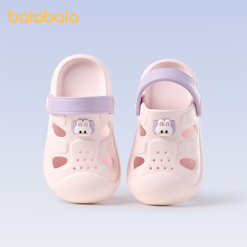 巴拉巴拉儿童拖鞋女童夏季宝宝洞洞鞋软底可爱小孩男童洗澡凉拖鞋