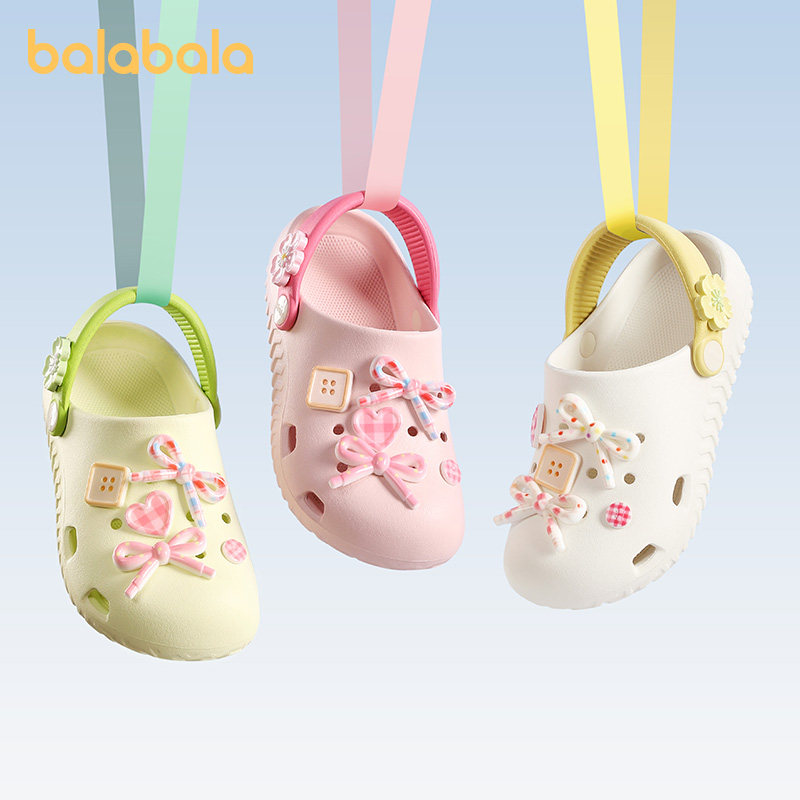 巴拉巴拉儿童拖鞋女童夏季2026新款宝宝洞洞鞋公主可爱沙滩凉拖鞋