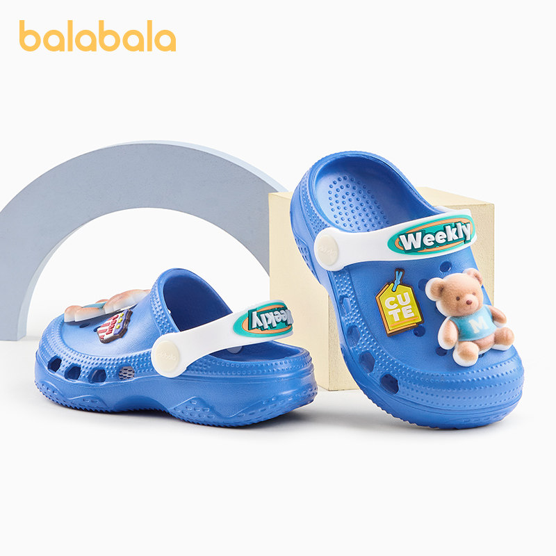 巴拉巴拉儿童拖鞋男童夏季2026新款宝宝洞洞鞋卡通婴幼儿女童凉拖