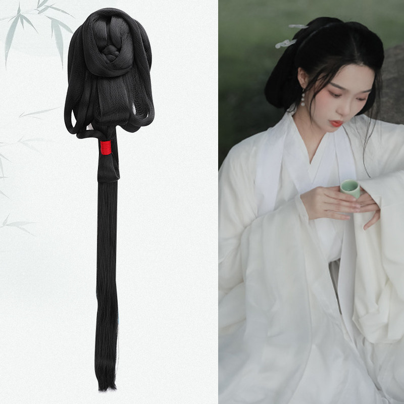 现货速发汉服古装假发一体式懒人后区发包秦汉曲裾后压仙百搭发髻