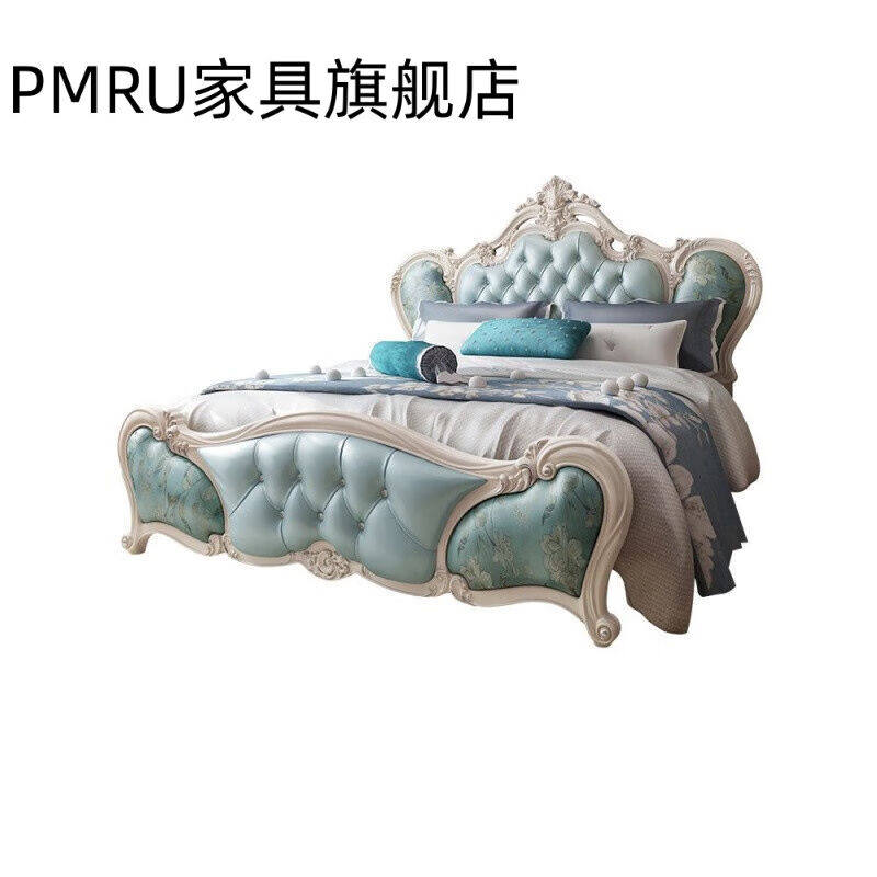 现货速发PMRU双人床欧式床实木床主卧家俱公主床全屋简约简欧风格