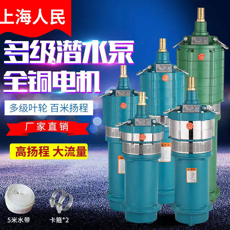现货速发上海人民QY油浸小老鼠农用灌溉工程降水抽水泵多级泵高扬