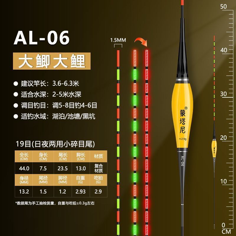 现货速发蒙塔尼小碎目高灵敏电子漂轻口抗走水日夜两用漂野钓