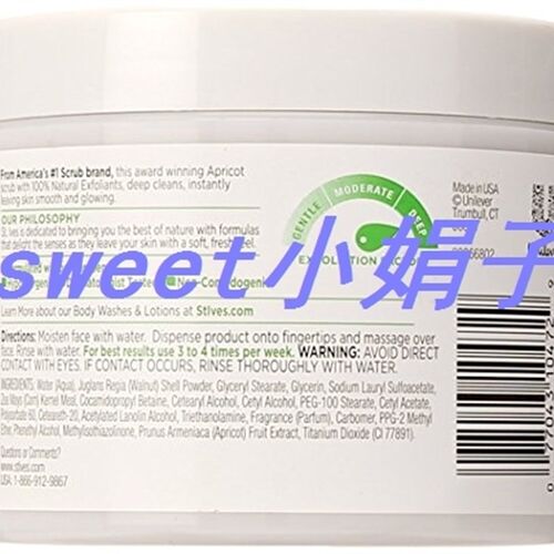 现货速发St. Ives Fresh Ski F Scrub, Aprot 10 oz
