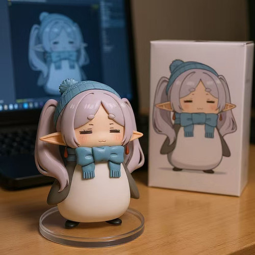 主意玩家X费布Fiber原创企鹅芙莉莲手办GK模型模玩摆件礼物10厘米