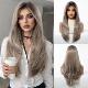 奶奶灰假发女全头套时尚 欧美风格 高层次假发渐变灰化纤头套wigs