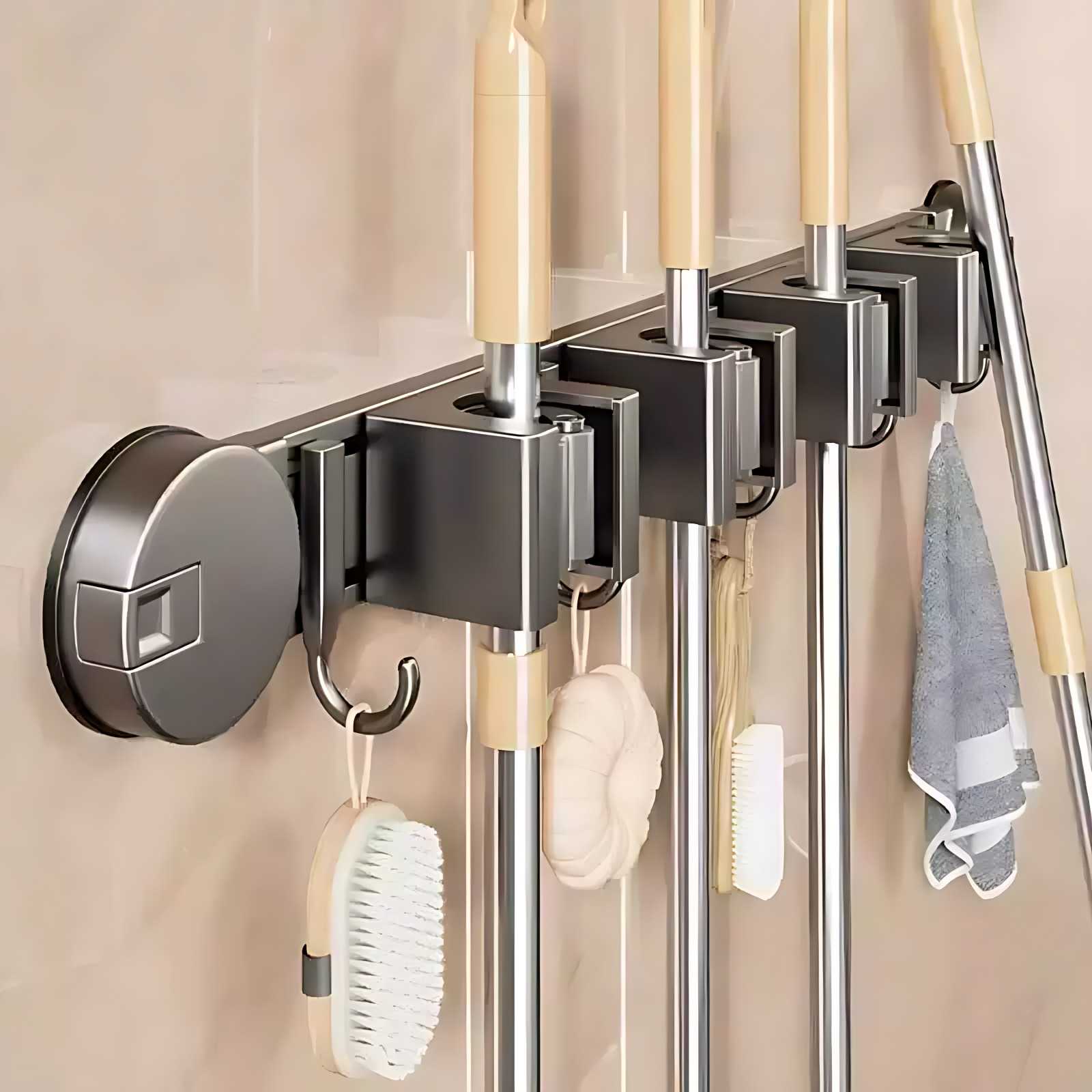 吸盘拖把壁挂夹浴室免打孔拖把夹挂扫把拖布挂钩固定架收纳