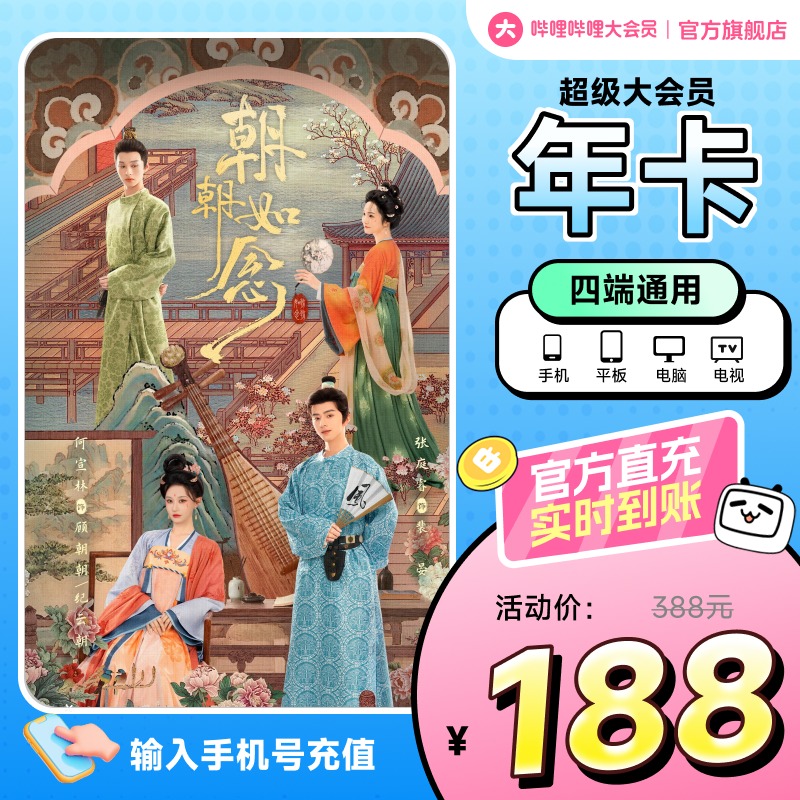 【支持电视端】哔哩哔哩超级大会员年卡 B站电视大会员12个月卡