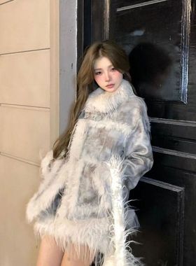 北海道初雪”冬季女套装气质高级网红加厚宽松冬季一整套女装2025