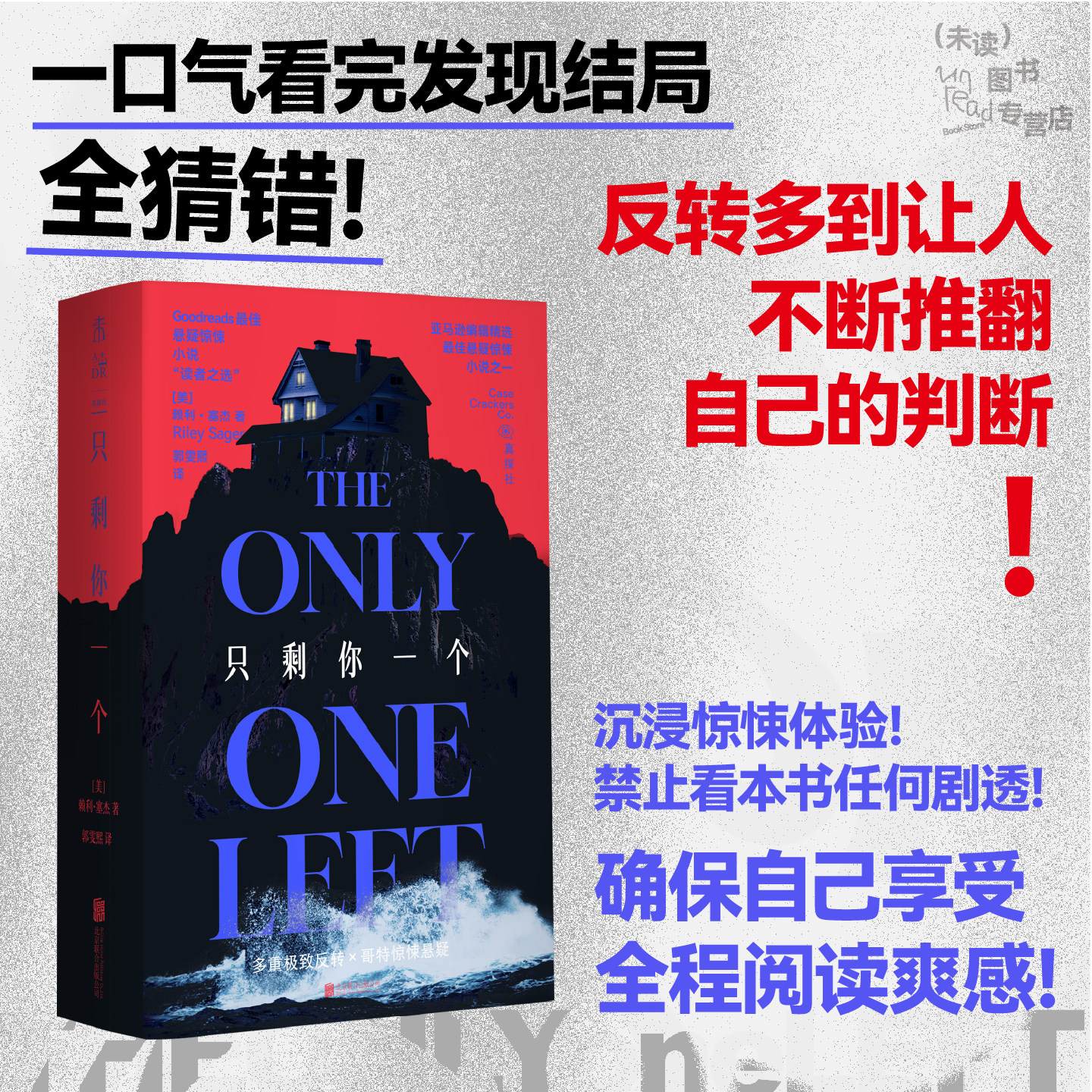 【官方限赠】只剩你一个 当代哥特悬疑力作 反转多到不合常理 密集程度令人直起鸡皮疙瘩！沉浸式惊悚体验 悬疑推理小说未读真探社