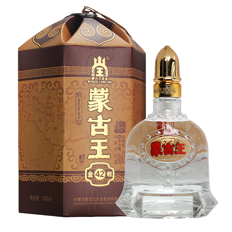 发顺丰蒙古王42度金帐白酒单瓶500ml*1瓶浓香型粮食酿造内蒙草原