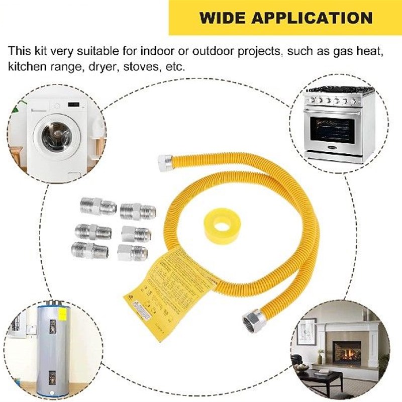 极速7pcs/1set i48Inch Safety-Shield Gas Appliance Flexible H