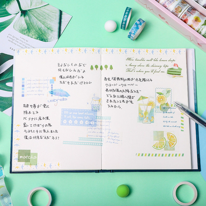 极速100 PCS/Set Cute Wasshi Tape Set Japanese Cute Adhesive