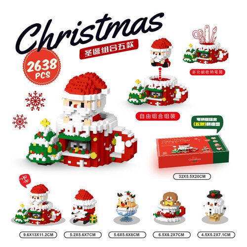 极速High Santa Gifts Tiny ParticCles Building Blocks Assembl