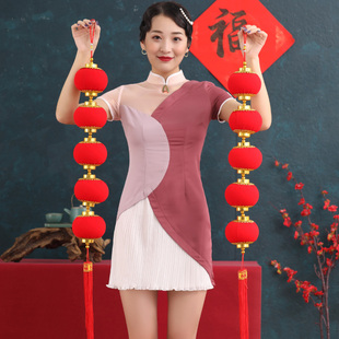 新品春节小红灯笼串挂饰喜庆室内户外结婚庆O用品场景布置过年装