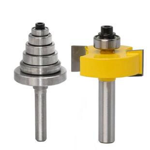 极速2Pcs 8MM Shank Rabbet RouteBr Bit with Bearings Set Wood