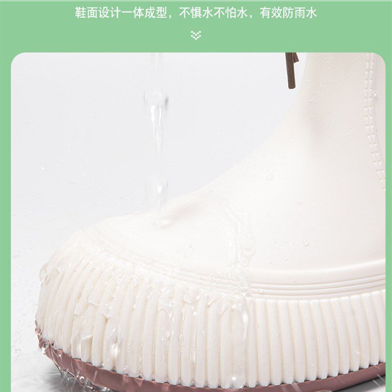 新品时尚雨鞋日系女款外穿中筒束B口防水防滑雨靴女厚底耐磨柔软