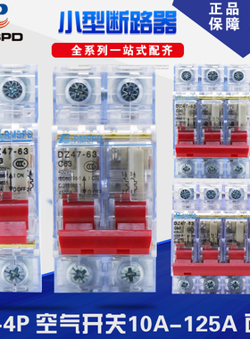 极速人民电气 透明小型断路器 DsZ47-63 1P2P 3P 4P32A63A工地空