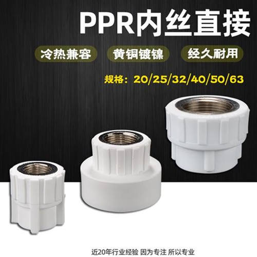 新品PPR铜内丝直接变径异径转接头PPR给水管M热熔管材配件4分206